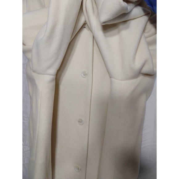 Jessica London Plus Size Woman Full Length Wool Cream Coat - Picture 10 of 14